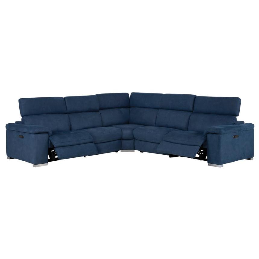 Karly Blue Power Reclining Sectional with 5PCS/2PWR alternate image, 2 of 7 images.