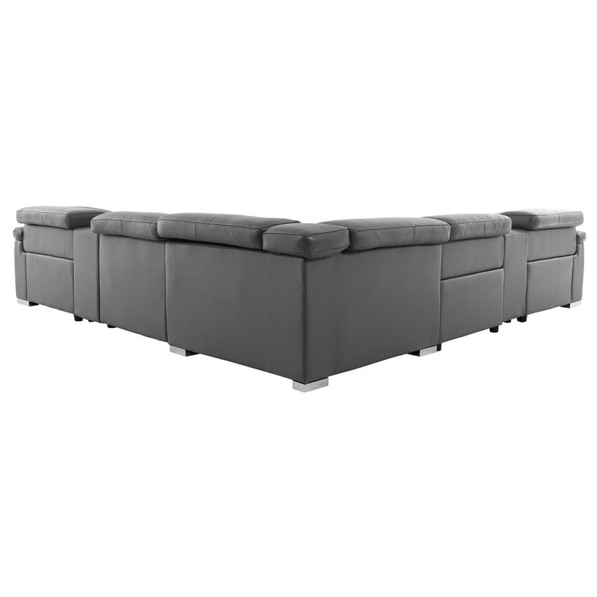 Charlie Gray Leather Power Reclining Sectional with 7PCS/3PWR  alternate image, 5 of 14 images.