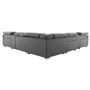 Charlie Gray Leather Power Reclining Sectional with 7PCS/3PWR  alternate image, 5 of 14 images.