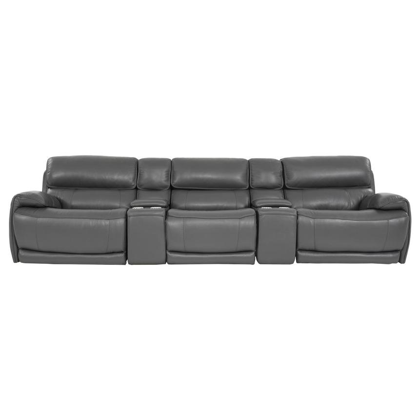 Cody Gray Home Theater Leather Seating with 5PCS/2PWR  main image, 1 of 10 images.