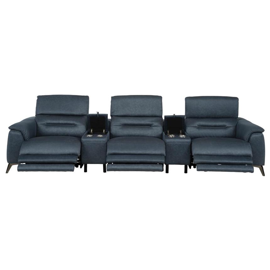 Claribel II Blue Home Theater Seating with 5PCS/3PWR  alternate image, 2 of 11 images.