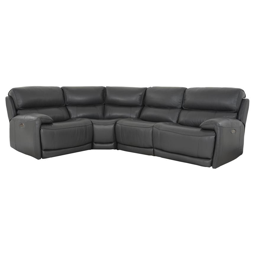 Cody Gray Leather Power Reclining Sectional with 4PCS/2PWR  main image, 1 of 8 images.
