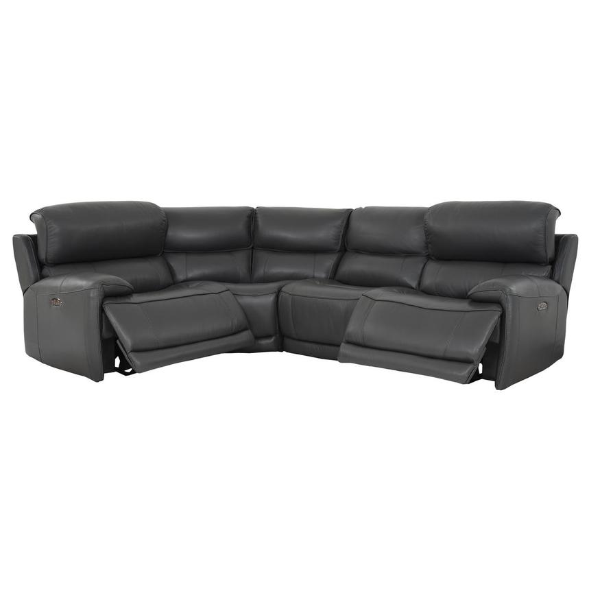 Cody Gray Leather Power Reclining Sectional with 4PCS/2PWR  alternate image, 2 of 8 images.