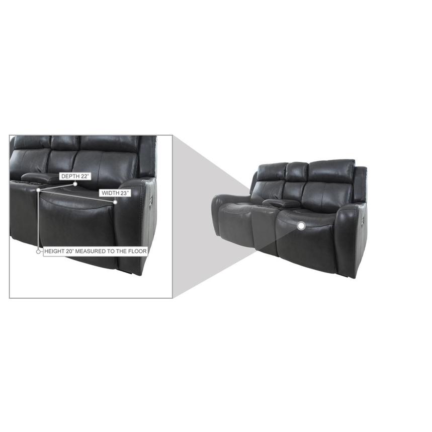 Jake Gray Leather Power Reclining Sofa w/Console  alternate image, 17 of 17 images.