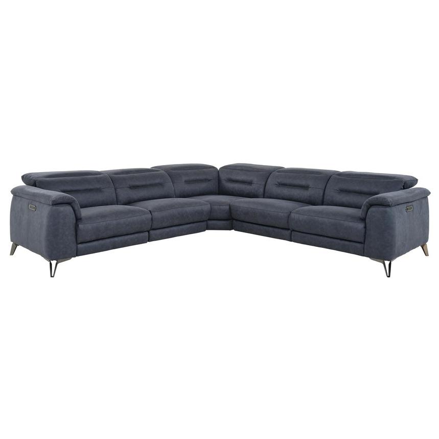 Claribel II Blue Power Reclining Sectional with 5PCS/3PWR  main image, 1 of 9 images.