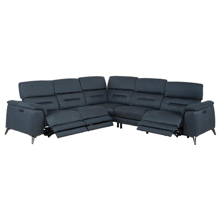 Claribel II Blue Power Reclining Sectional with 5PCS/3PWR  alternate image, 2 of 9 images.