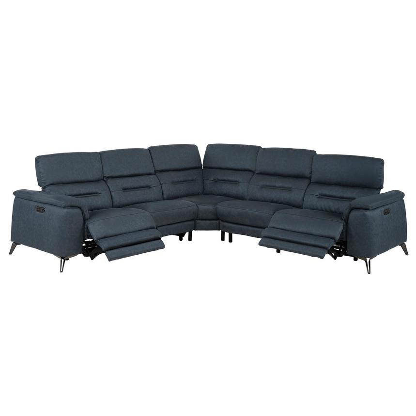 Claribel II Blue Power Reclining Sectional with 5PCS/2PWR  alternate image, 2 of 9 images.