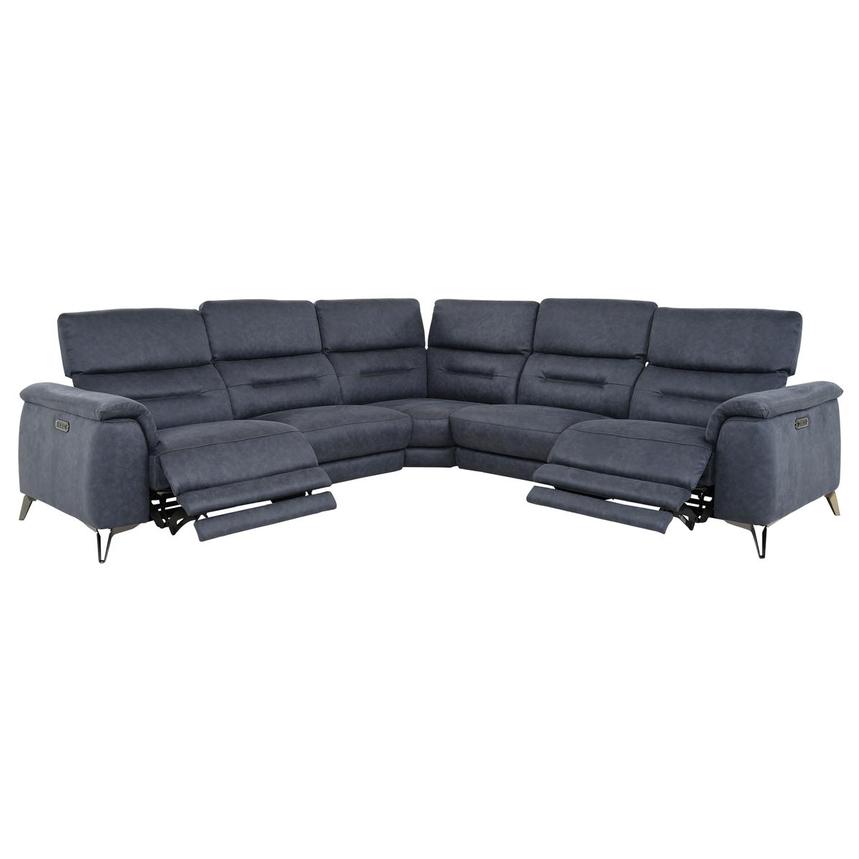Claribel II Blue Power Reclining Sectional with 5PCS/2PWR  alternate image, 2 of 8 images.