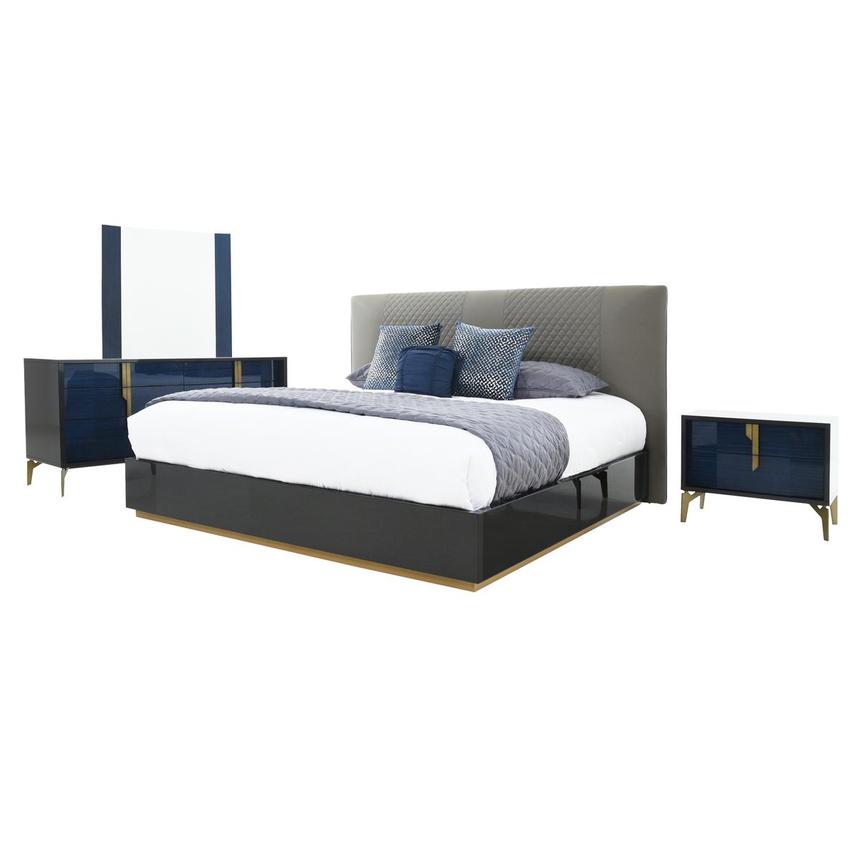 Sapphire 4-Piece Queen Upholstered Bedroom Set  main image, 1 of 6 images.