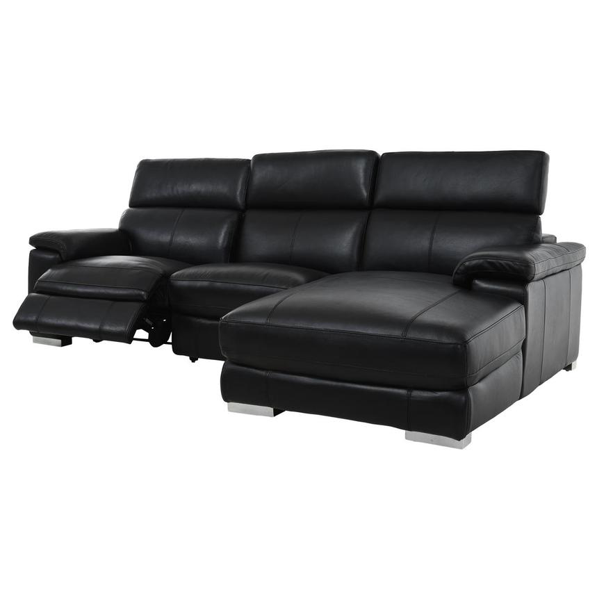 Charlie Black Corner Sofa w/Right Chaise  alternate image, 4 of 13 images.