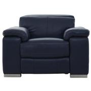 Charlie Blue Leather Power Recliner  main image, 1 of 12 images.