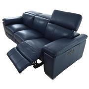Charlie Blue Leather Power Reclining Sofa  alternate image, 4 of 11 images.