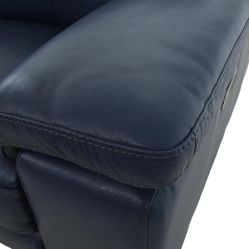 Charlie Blue Leather Power Recliner alternate image, 9 of 12 images.