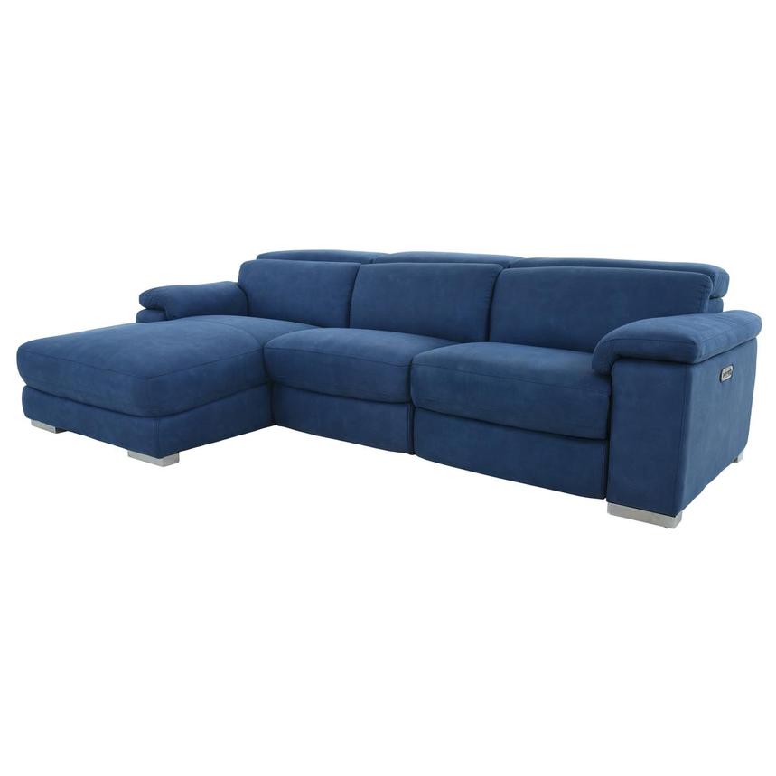 Karly Blue Corner Sofa w/Left Chaise  main image, 1 of 11 images.