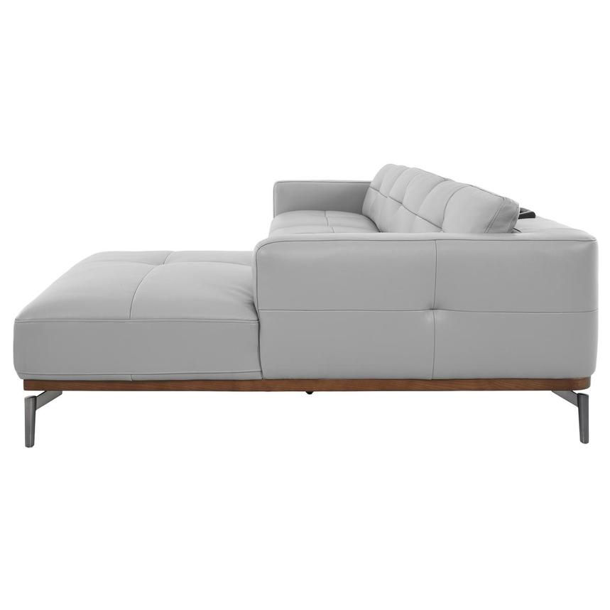 Nate Gray Leather Corner Sofa w/Right Chaise  alternate image, 3 of 14 images.