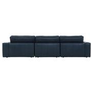 Kira Blue Leather Corner Sofa w/Right Chaise  alternate image, 4 of 9 images.