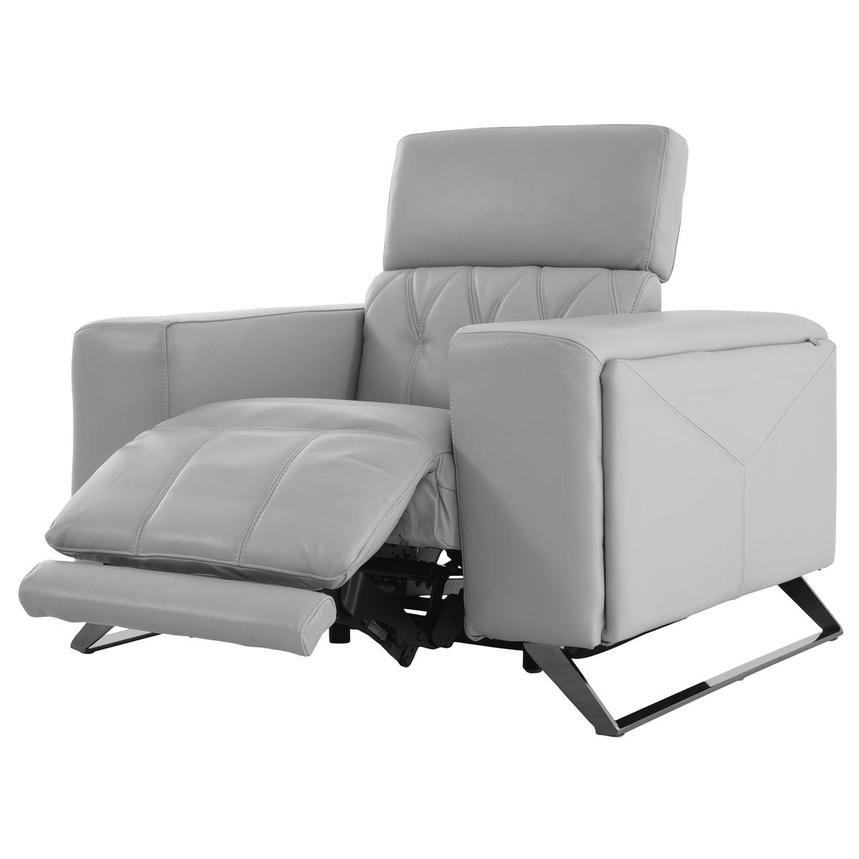 Anchi Silver Leather Power Recliner  alternate image, 2 of 10 images.