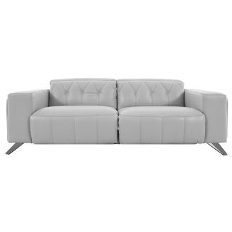 Anchi Silver Leather Power Reclining Sofa