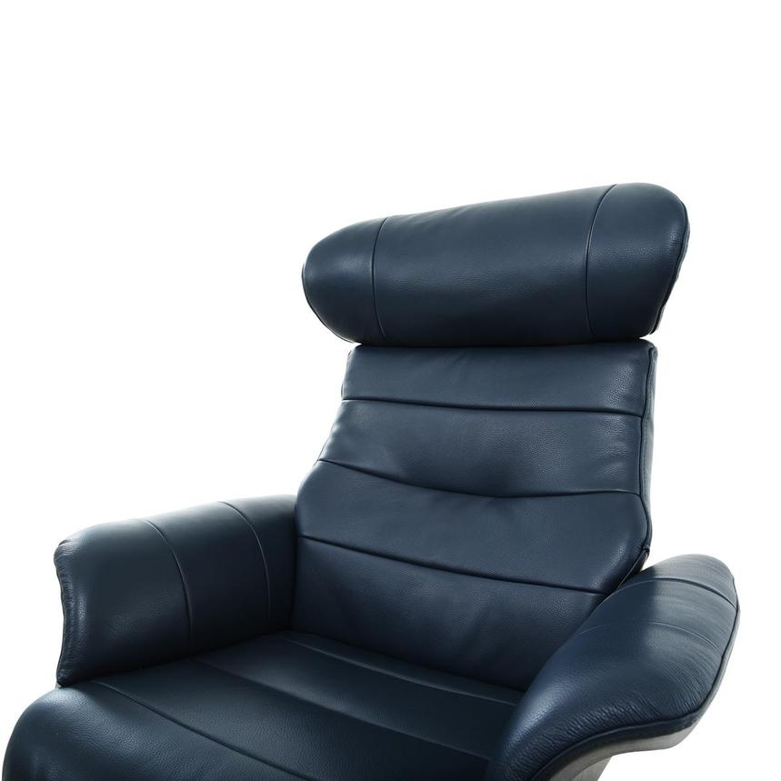 Enzo Dark Blue Leather Accent Chair  alternate image, 6 of 10 images.