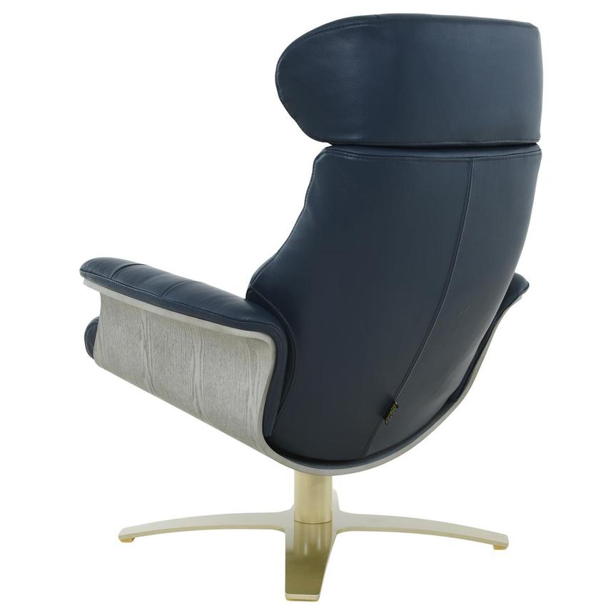 Enzo II Dark Blue Leather Swivel Chair  alternate image, 3 of 11 images.