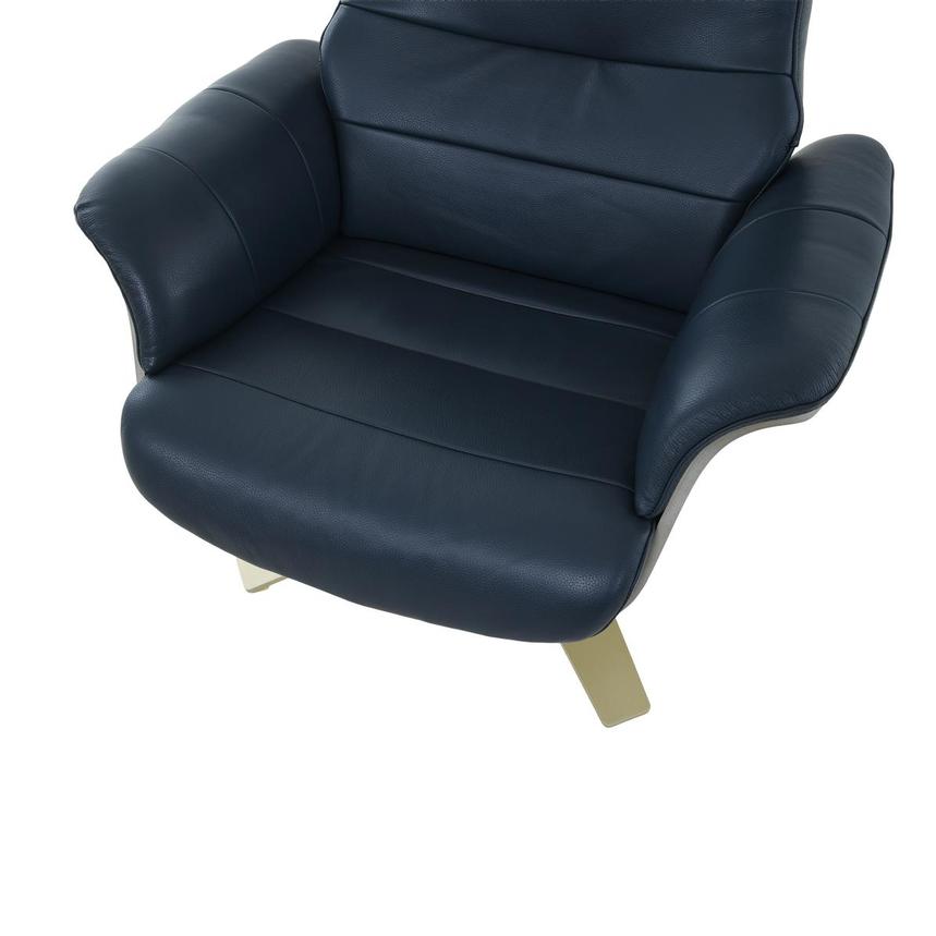 Enzo II Dark Blue Leather Swivel Chair  alternate image, 8 of 11 images.