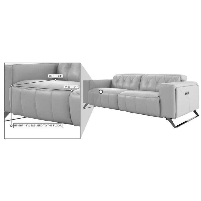 Anchi Silver Leather Power Reclining Sofa alternate image, 12 of 12 images.