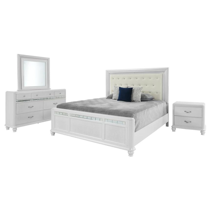 Kaleidoscope White 4-Piece King Bedroom Set  main image, 1 of 5 images.