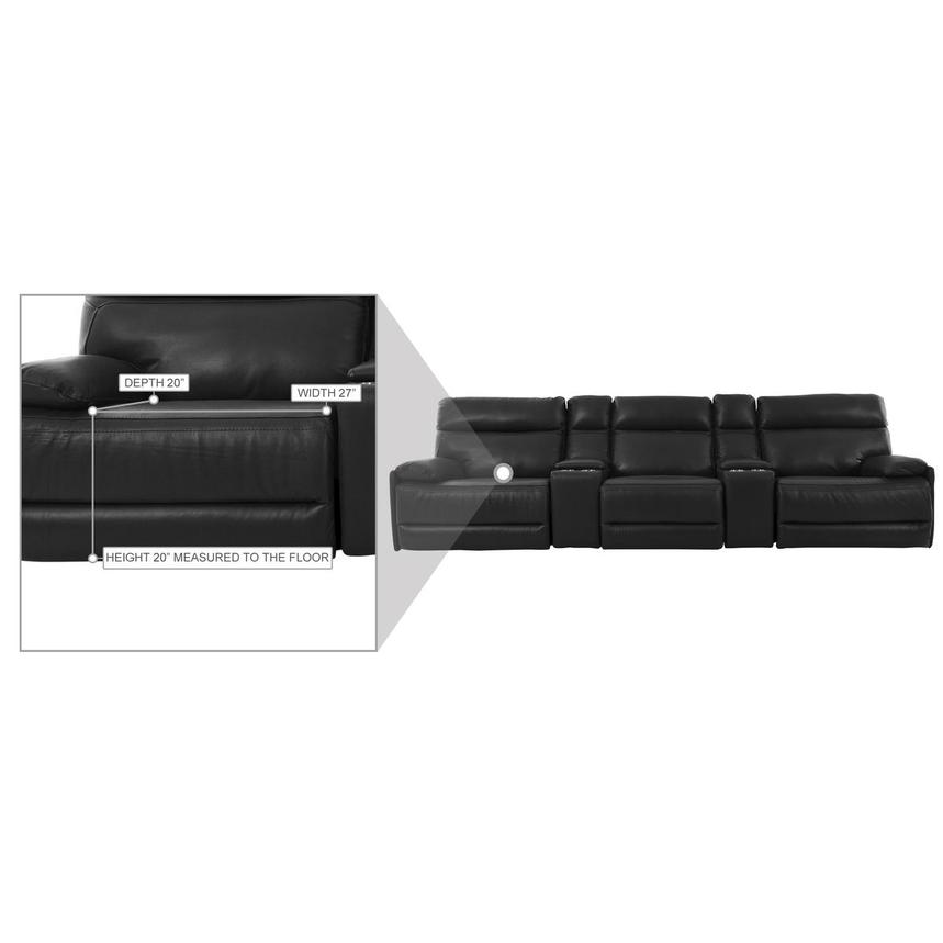 Benz Dark Gray Home Theater Leather Seating with 5PCS/2PWR  alternate image, 11 of 11 images.