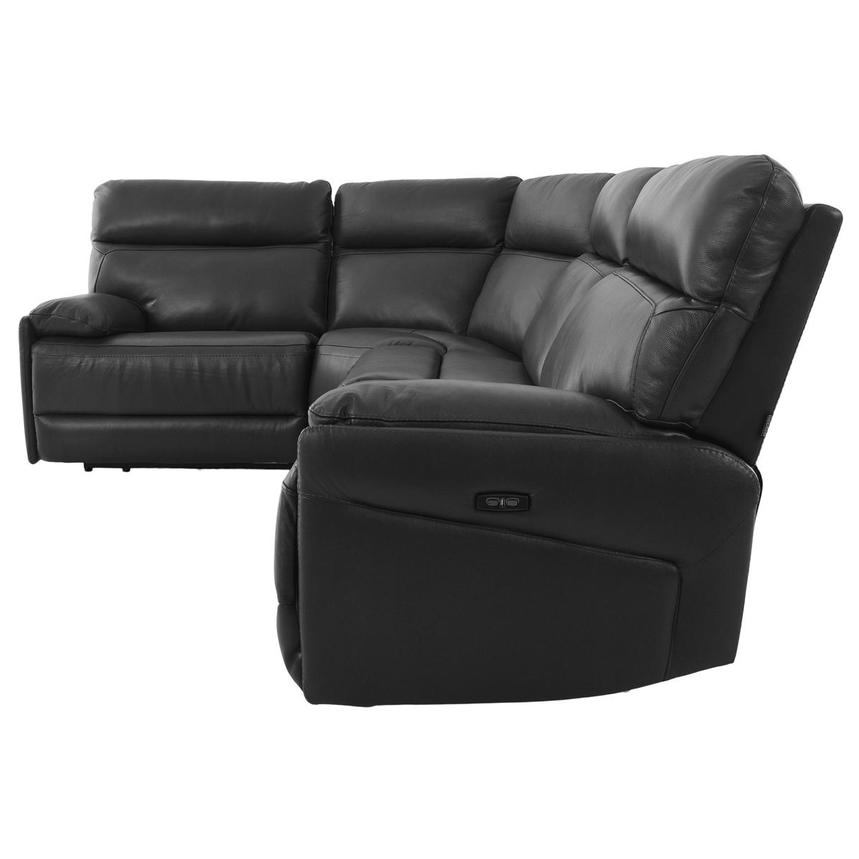 Benz Dark Gray Leather Power Reclining Sectional with 4PCS/2PWR  alternate image, 3 of 9 images.
