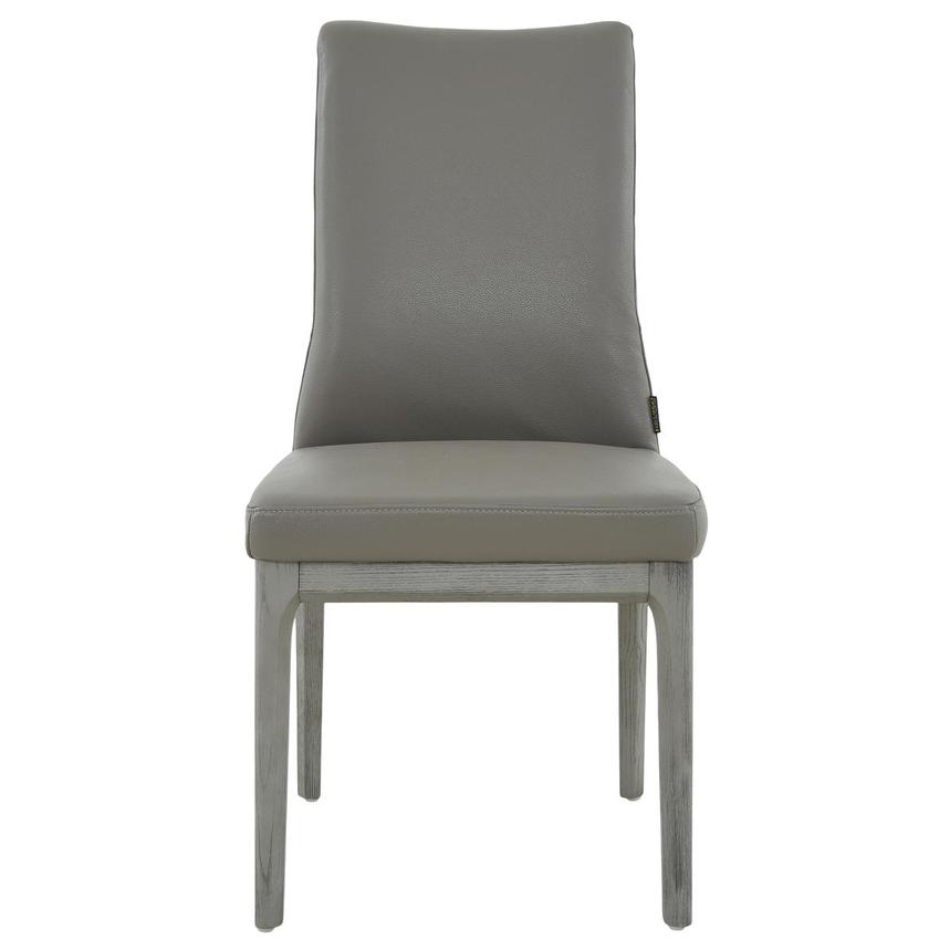 Lucky Gray Leather Side Chair  alternate image, 4 of 8 images.