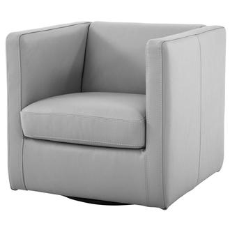 Cute Silver Leather Accent Chair
