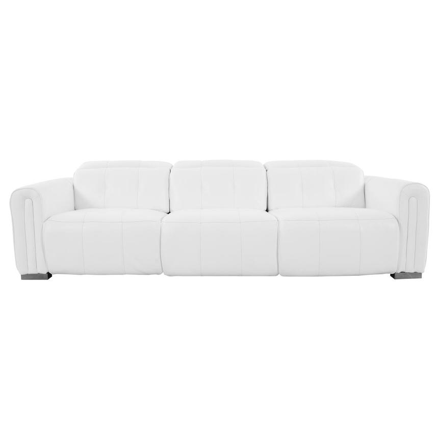 Dolomite White 2PWR Oversized Leather Sofa  main image, 1 of 12 images.