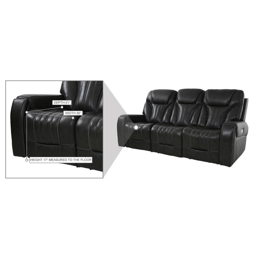 Bruce Power Reclining Leather Sofa alternate image, 10 of 10 images.
