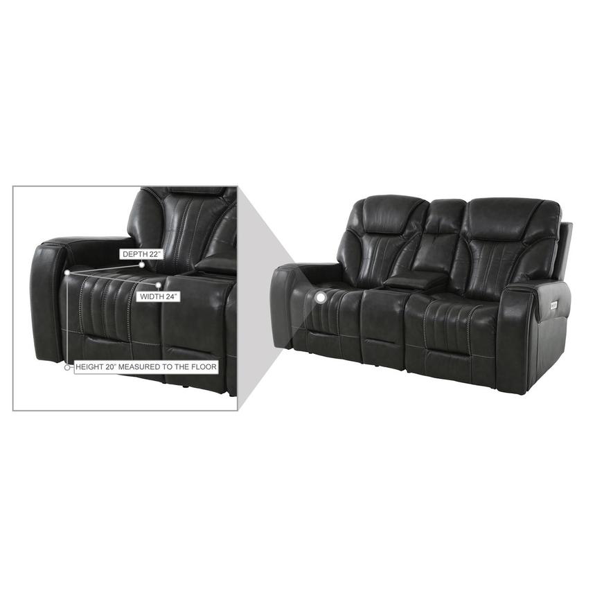 Bruce Power Reclining Leather Sofa w/Console  alternate image, 12 of 12 images.