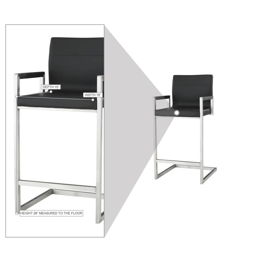 Carlyn Black Counter Stool alternate image, 10 of 10 images.