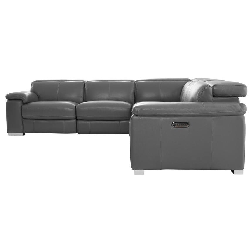 Charlie Gray Leather Power Reclining Sectional with 5PCS/2PWR  alternate image, 4 of 13 images.