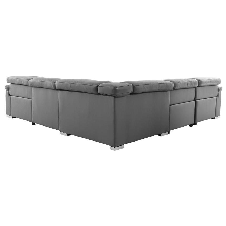 Charlie Gray Leather Power Reclining Sectional with 5PCS/2PWR alternate image, 5 of 13 images.