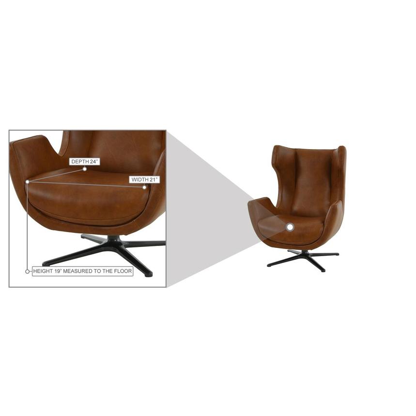 Domenico Brown Leather Accent Chair alternate image, 12 of 12 images.