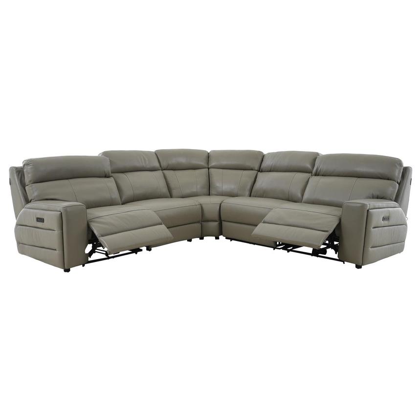 Vincenzo Leather Power Reclining Sectional with 5PCS/2PWR  alternate image, 2 of 13 images.
