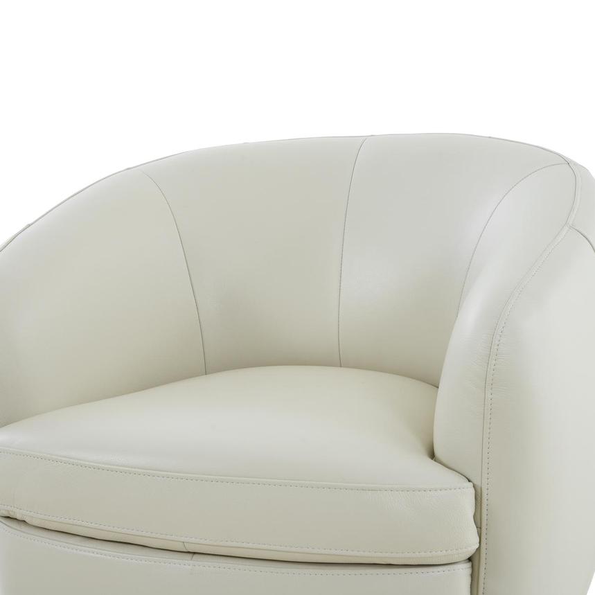 Leyla Cream Leather Accent Chair  alternate image, 6 of 10 images.