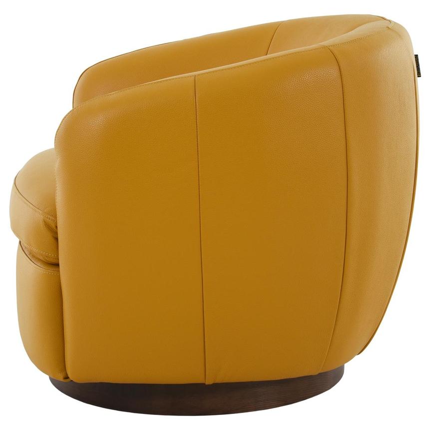 Leyla Yellow Leather Accent Chair  alternate image, 3 of 9 images.