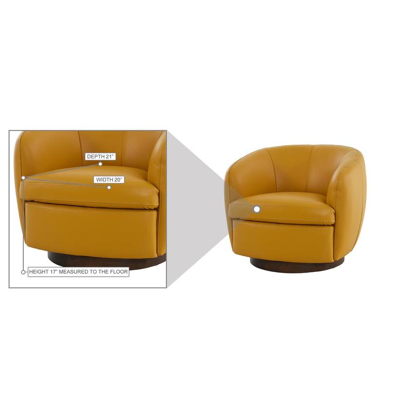 Leyla Yellow Leather Accent Chair  alternate image, 9 of 9 images.