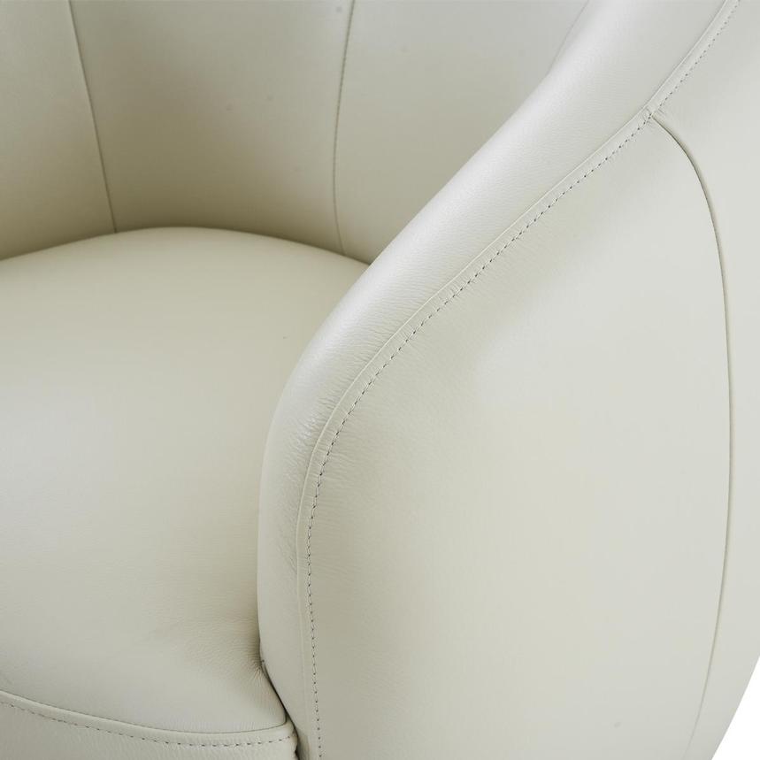 Leyla Cream Leather Accent Chair alternate image, 7 of 10 images.