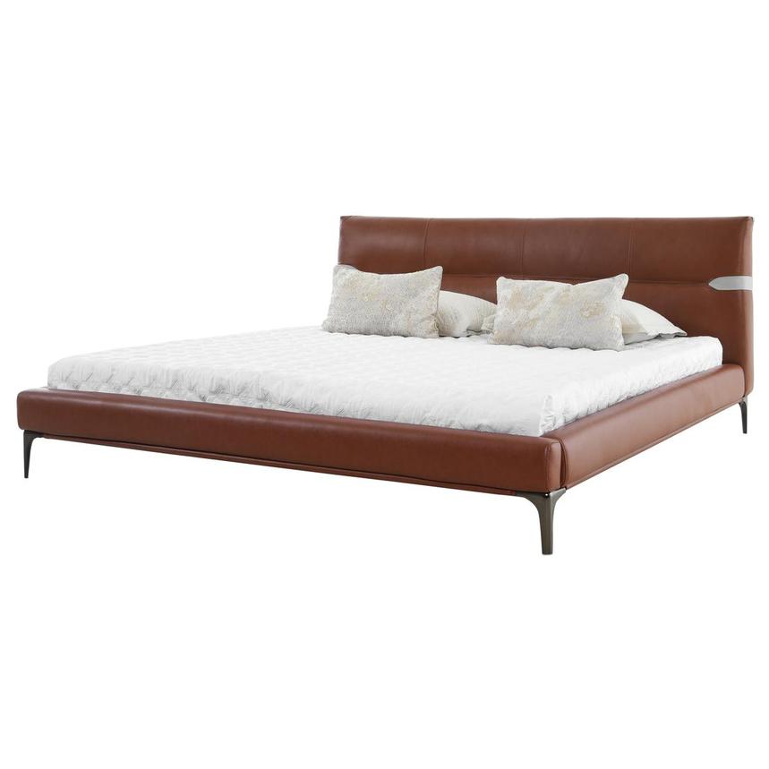 Phoenix Tan King Leather Bed  main image, 1 of 7 images.