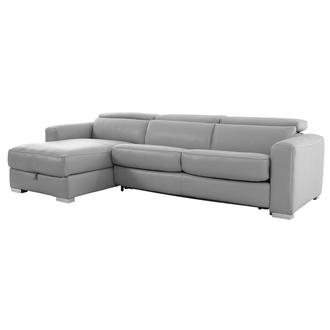 Bay Harbor Silver Leather Sleeper w/Left Chaise
