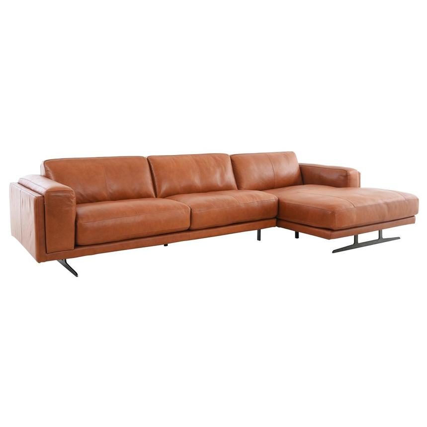 Symphony Leather Sofa w/Right Chaise  main image, 1 of 11 images.