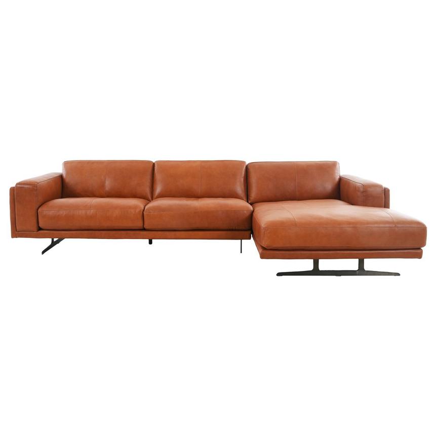 Symphony Leather Sofa w/Right Chaise  main image, 1 of 19 images.