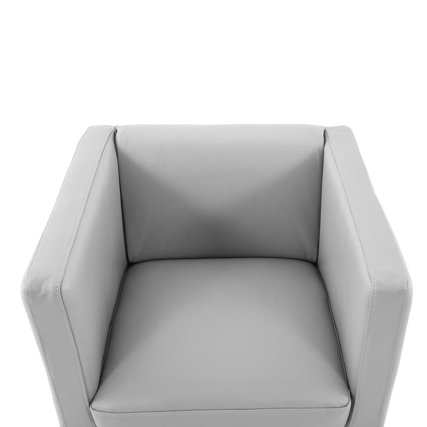 Cute Silver Leather Accent Chair w/2 Pillows  alternate image, 7 of 13 images.