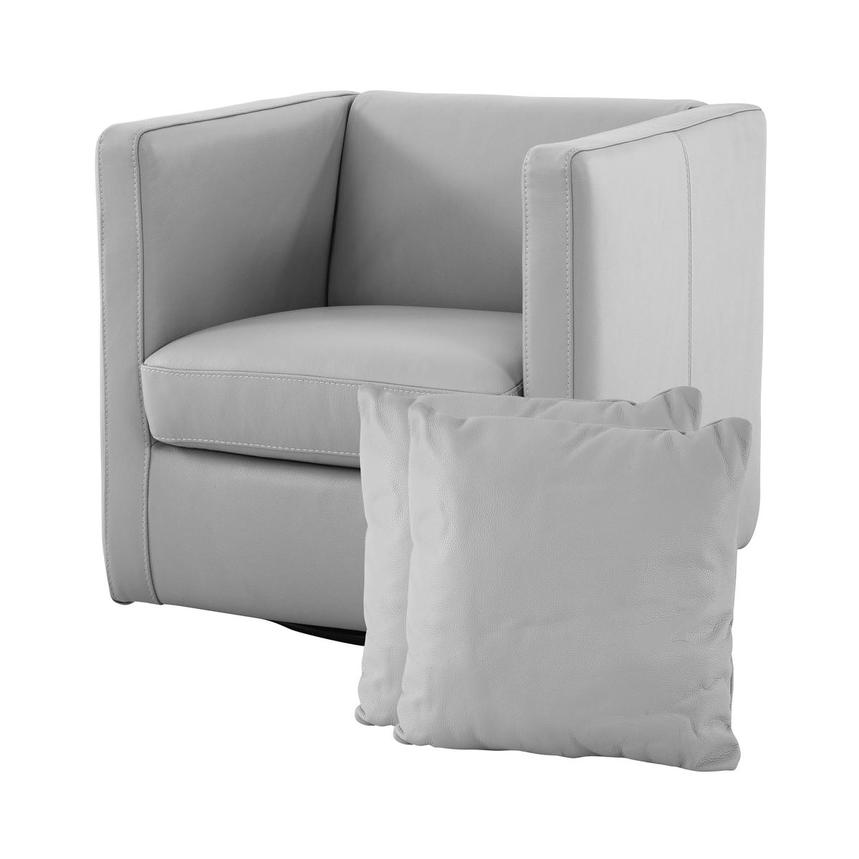 Cute Silver Accent Chair w/2 Pillows  main image, 1 of 12 images.