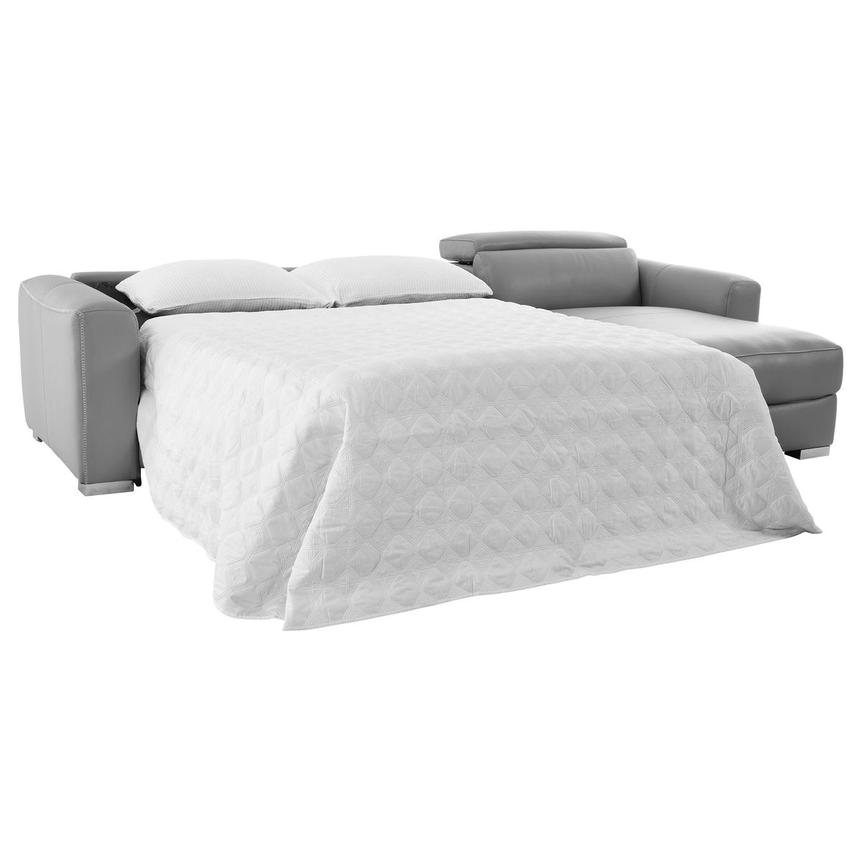 Bay Harbor Silver Leather Sleeper w/Right Chaise alternate image, 2 of 13 images.